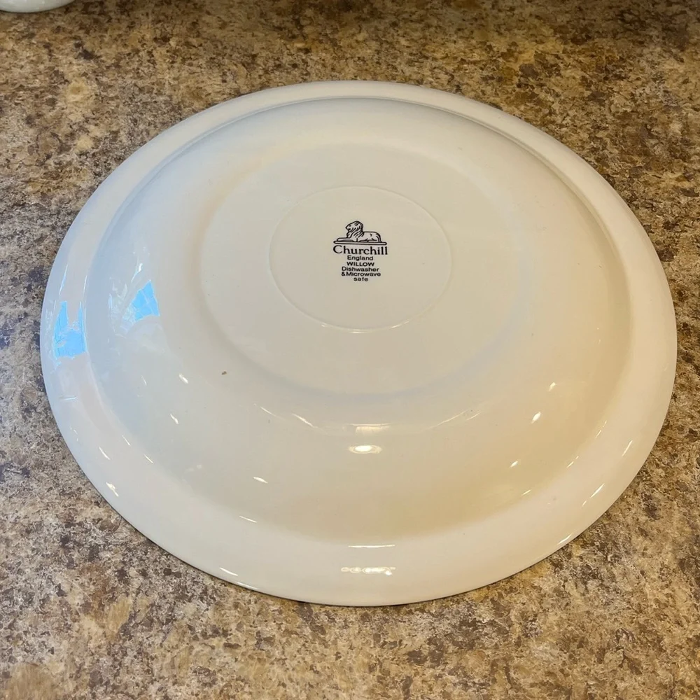 Churchill Blue Willow Blue and White Platter 12” Made in England